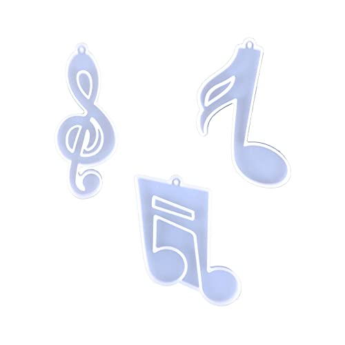 Silikonform für Noten, Musiknoten, Schlüsselanhänger, Anhänger, Kristall, Epoxidharz, 3 Stück von ohodhmnu