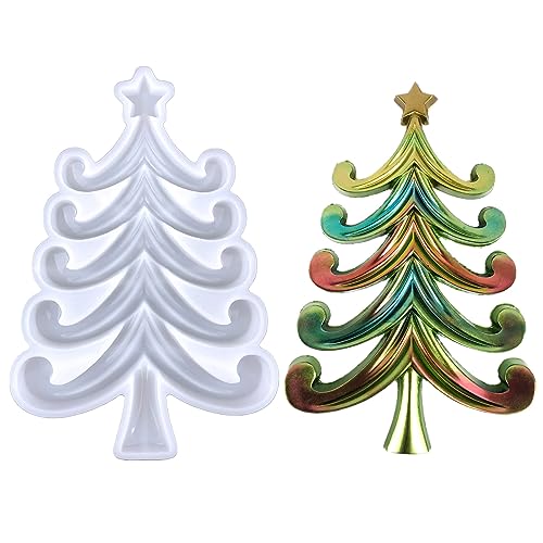 Silikonform für Weihnachtsbaumdekoration, Ornament, Epoxidharz, Guss, Anhängerform, geeignet von ohodhmnu