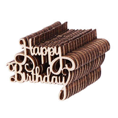 ohodhmnu 15 Stück hölzerne Happy Bithday Tischstreuung Vintage Party Dekor von ohodhmnu