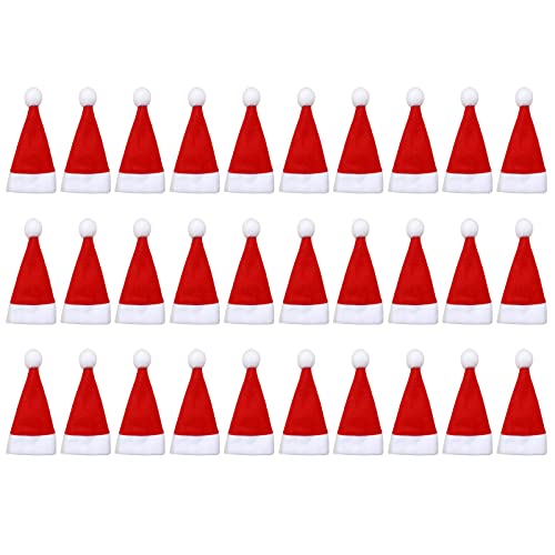 ohodhmnu 30 Stück Weihnachtsmannmützen, Weinflaschen, Besteckhalter, Heimdekoration, Lutscher, Süßigkeitenbecher, Flaschen ohodhmnu 30 Stück Weihnachtsmannmützen, Weinflaschen, Besteckhalter, Heimdekoration, Lutscher, Süßigkeitenbecher, Flaschen von ohodhmnu
