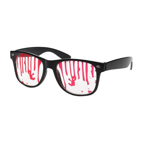 ohodhmnu Halloween-Brille, gruselige gespritzte Blutbrille, Horror-Kostüm-Brille, Horror-Party-Augenlider für Halloween-Partys von ohodhmnu
