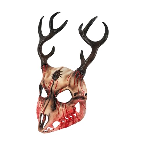 ohodhmnu Maskerade Geweih Hirschkopf Halloween Party Vollgesicht Rentier für Party von ohodhmnu