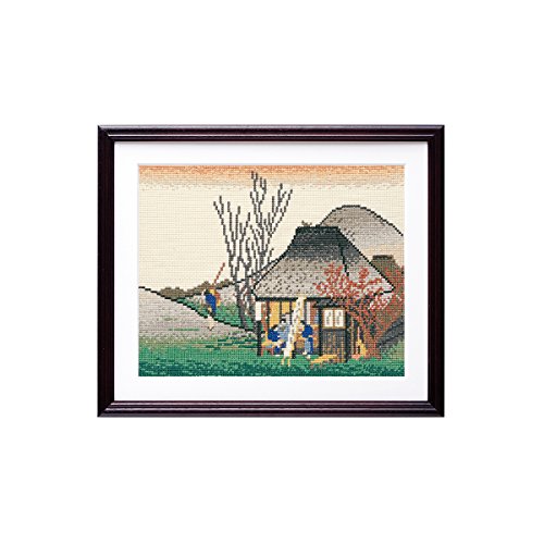 Kreuzstich Stickpackung Das berühmte Teehaus in Mariko von Ando Hiroshige, Zählmuster von olympus