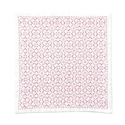 Olympus Thread Hitomezashi Sashiko Stickpackung Taschentuch iine Cherry Blossom Stoff bedruckt von olympus