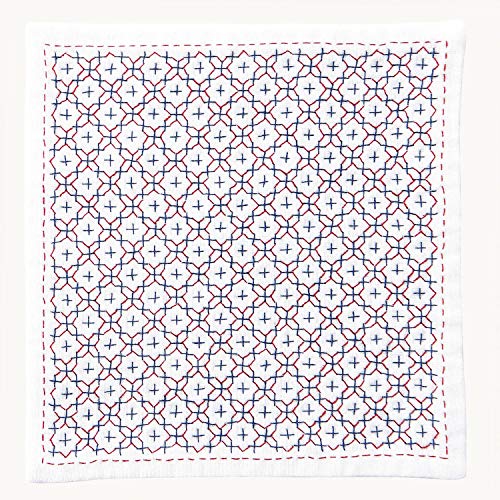 Olympus Thread Hitomezashi Sashiko Stickpackung Taschentuch iine Jyuji-hanazashi Stoff bedruckt Olympus Thread Hitomezashi Sashiko Stickpackung Taschentuch iine Jyuji-hanazashi Stoff bedruckt von Olympus