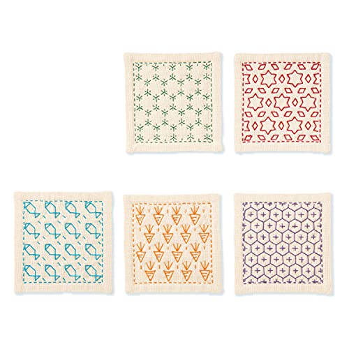 Olympus Thread Hitomezashi Sashiko Stickpackung Untersetzer ecru 5Stk mit dünnem Sashiko Garn Stoff bedruckt Olympus Thread Hitomezashi Sashiko Stickpackung Untersetzer ecru 5Stk mit dünnem Sashiko Garn Stoff bedruckt von Olympus
