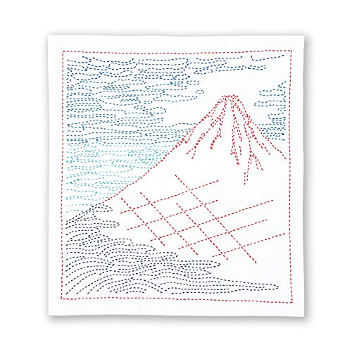 Olympus Thread Sashiko Stickpackung Hana Fukin Hokusai Katsushika Serie Fine Breezy Day Stoff bedruckt von olympus