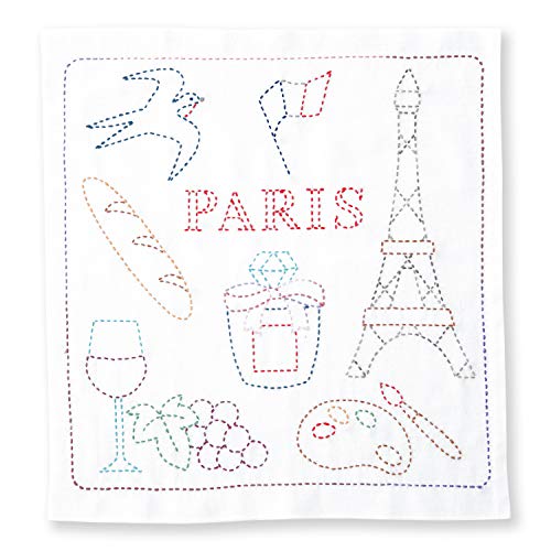 Olympus Thread Sashiko Stickpackung Hana Fukin World Walker Serie Paris Stoff bedruckt von olympus