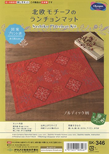 Olympus Thread Sashiko Stickpackung Tischset Nordic Designs Nordic Stoff bedruckt von olympus