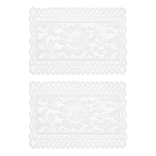 2pcs Zarte Spitzen Tischdecke Für Couchtisch Und Sideboard Elegante Heimtextilien Waschbarer Stoff Quadratte Tischdecke von omiinitio
