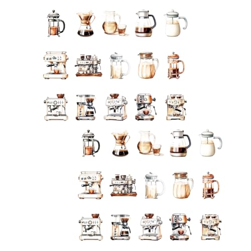 30 Sheets Coffee House Serie Dekorative Aufkleber Laptop Aufkleber Kaffeemädchen Charakter Aufkleber Aufkleber Aufkleber Aufkleber von omiinitio