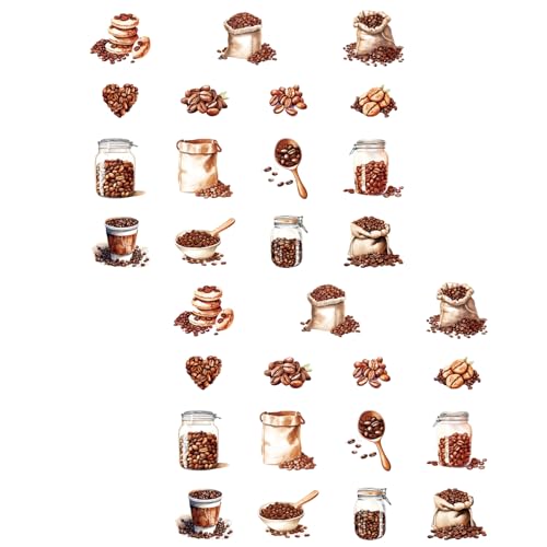 30 Sheets Coffee House Serie Dekorative Aufkleber Laptop Aufkleber Kaffeemädchen Charakter Aufkleber Aufkleber Aufkleber Aufkleber von omiinitio