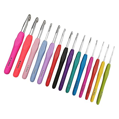 Ergonomischer Häkelhaken 2 0 Mm Bis 10 Mm Mit 9 Nähnadel Und 10 Strickverriegelungsmarker 2 0 Mm-6mm Anfänger Häkelhaken von omiinitio