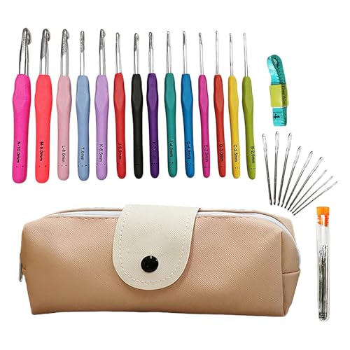Ergonomischer Häkelhaken 2 0 Mm Bis 10 Mm Mit 9 Nähnadel Und 10 Strickverriegelungsmarker 2 0 Mm-6mm Anfänger Häkelhaken Ergonomischer Häkelhaken 2 0 Mm Bis 10 Mm Mit 9 Nähnadel Und 10 Strickverriegelungsmarker 2 0 Mm-6mm Anfänger Häkelhaken von omiinitio