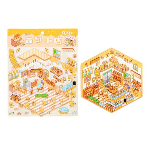 Fun Miniature Szene Aufkleber Cartoon Szenerie Aufkleber Scrapbooking Für Journal Phone Deckung Wasserflasche Schreibtisch Dekoration von omiinitio