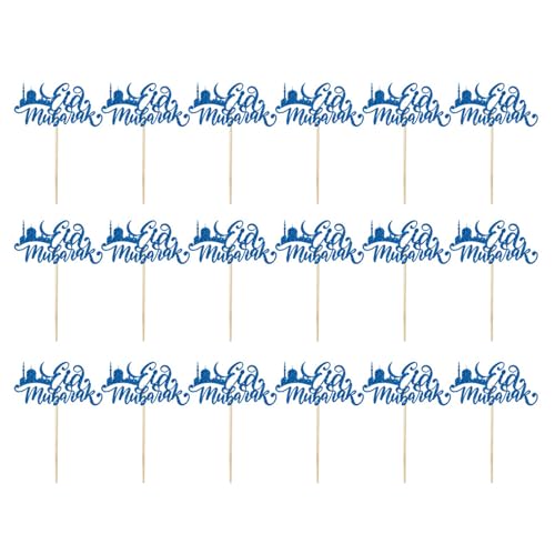 Set Von 18 Eid Mubaraks Kucheneinsätze Cupcake Toppers Gold Glitzer Papierkuchen Dekorationen Backbegeisterte Lieferungen von omiinitio