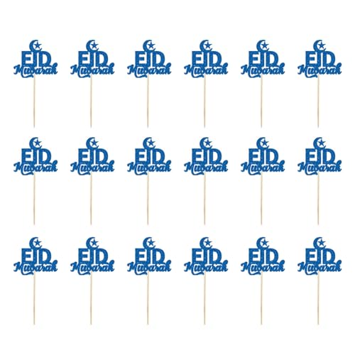 Set Von 18 Eid Mubaraks Kucheneinsätze Cupcake Toppers Gold Glitzer Papierkuchen Dekorationen Backbegeisterte Lieferungen von omiinitio