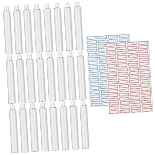 omiinitio 24 PCs 20 Ml Lackierröhren Aluminium Lackrohre Mit Aufkleber Zum Speichern Von Acryl Aquarell Gouache Aluminium Für Künstler Hobbyisten von omiinitio