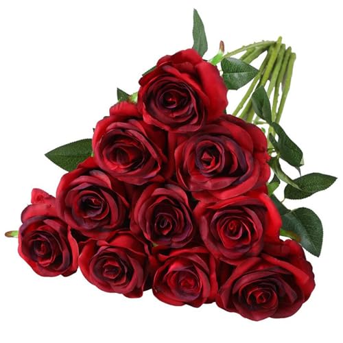 omiinitio Künstliche Seide Rose 10pcs Realistische Für Hochzeitsdekoration Valentinstag Jubiläum Display Arrangement Künstliche Hochzeitsstrauß omiinitio Künstliche Seide Rose 10pcs Realistische Für Hochzeitsdekoration Valentinstag Jubiläum Display Arrangement Künstliche Hochzeitsstrauß von omiinitio