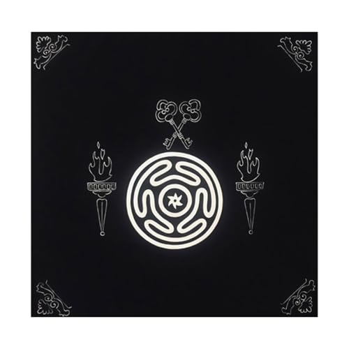 omiinitio Quadratische Tischdecke Tarot Altars Stoffspielmatte Astrologische Orakleholder Tisch Deckabdeckungen Kartenmatte Göttisch Tuch Tuch von omiinitio