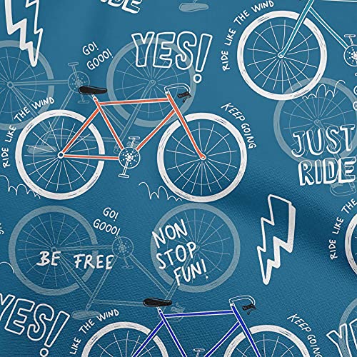 oneOone Polyester Spandex Stoff, Blaugrün, Fahrrad, Nähen, Bastelprojekte, Stoffdrucke Von Yardtwoinch Breit von oneOone