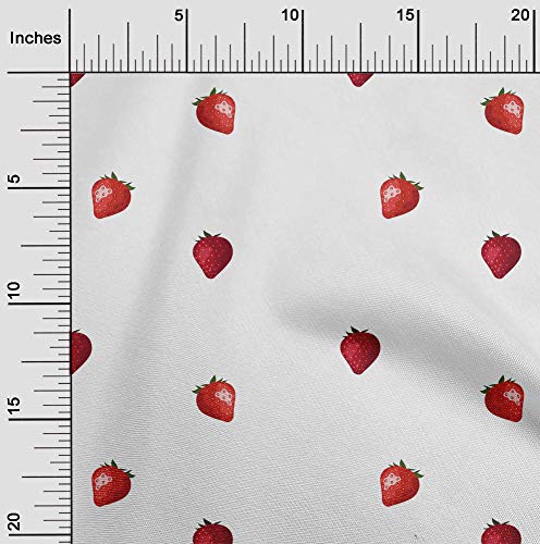oneOone Viskose Jersey Stoff Erdbeere-Frucht-Stoff von Meter 60 Inch Breite von oneOone