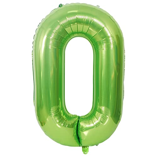 Luftballon Geburtstag Zahl 0 Grün, 100 cm Riesen Folienballon Zahl 0, Geburtstagsdeko Grün Junge, Fliegt mit Helium, Ballon Zahl Deko zum 0. Geburtstag, Hochzeit, Jubiläum, Fest, Party Dekoration von onehous