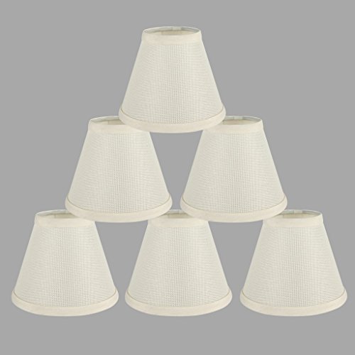 ONEPRE kleine Kerze Clip Lampenschirme 6 St¨¹ck, Handarbeit, Kerzenform, Beige Linen Stil Stoff, Handgefertigte Dekorative Handgemacht Lampenschirm von onepre