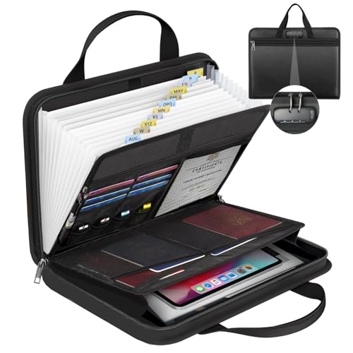 onvvippiv Aktenordner, feuerfest, erweiterbar, Akkordeon-Aktenordner mit Schloss, Reißverschluss, Etiketten, 13 Taschen, Dokumenten-Organizer, Aufbewahrungsbox, Tasche für Büro, Quittungen, Zuhause onvvippiv Aktenordner, feuerfest, erweiterbar, Akkordeon-Aktenordner mit Schloss, Reißverschluss, Etiketten, 13 Taschen, Dokumenten-Organizer, Aufbewahrungsbox, Tasche für Büro, Quittungen, Zuhause von onvvippiv