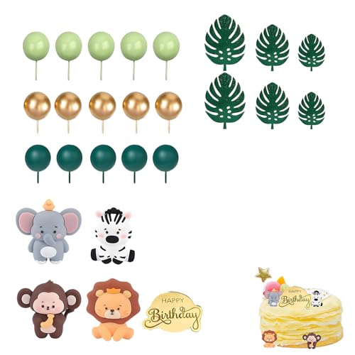 27 Stück Zoo Tortendeko Geburtstag Jungle Torten Dekos Kindergeburtstag Dekos Tortenaufleger Dschungel Deko Geburtstag Für Dschungel Themed Party Geburtstagstorte Und Safari Feiern von oooaooo