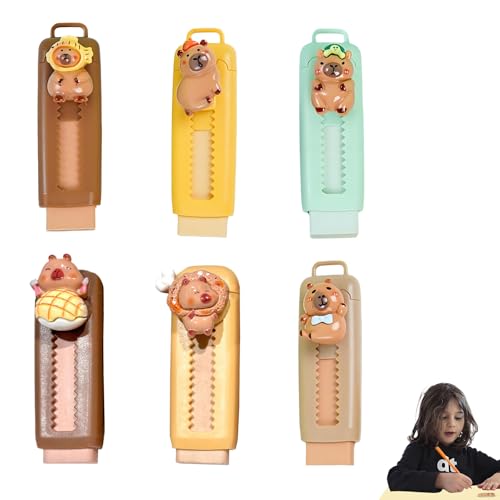 6 Stück Capybara Radiergummi kinder Set, Radiergummi Stift, Radiergummis, Eraser Capybara Sachen Teleskopierbarer Radiergummis für Kinder Studenten 6 Stück Capybara Radiergummi kinder Set, Radiergummi Stift, Radiergummis, Eraser Capybara Sachen Teleskopierbarer Radiergummis für Kinder Studenten von oooaooo