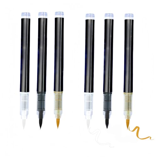 6 Stück textilstifte waschmaschinenfest weiß, filzstifte textilfarbe waschmaschinenfest Gold Schwarz Weicher Stift Textilmarker Lichtecht und Wasserfeste stoffmalstifte waschfest für Shirt Stoffbeutel von oooaooo
