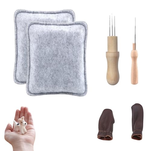 oooaooo 6 Stück Filzen Starterset, Filznadeln zum Trockenfilzen, Filzset Kinder, Portabel und Langlebig Geeignet für DIY Herstellung zu Hause in der Schule und im Freien von oooaooo