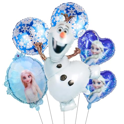 6 Stück Folienballons Eiskönigin Geburtstagsdeko,Eiskönigin Geburtstagsparty Deko,Prinzessin Ballon für Mädchen,Elsa Geburtstag von oosheon