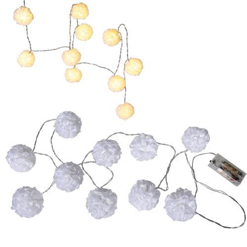 Lichterkette "mit weißem Stoffbezug & 10 warmweißen LED" ~ Lichterkette "mit weißem Stoffbezug & 10 warmweißen LED" ~ von ootb