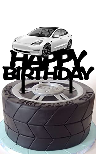 Tesla Model 3 Happy Birthday Cake Topper Elektrisches Auto Cake Topper für Auto Thema Geburtstag Party Dekorationen Tesla Model 3 Happy Birthday Cake Topper Elektrisches Auto Cake Topper für Auto Thema Geburtstag Party Dekorationen von opunmpwu