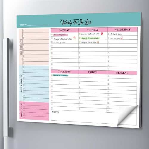 Wochenplaner-Notizblock - Magnetischer undatierter Wochenkalender & To-Do-Listenblock für Kühlschrank, Schreibtisch | Dickes Papier, 52 Seiten | Organisieren Sie Aufgaben für Studenten, Profis Wochenplaner-Notizblock - Magnetischer undatierter Wochenkalender & To-Do-Listenblock für Kühlschrank, Schreibtisch | Dickes Papier, 52 Seiten | Organisieren Sie Aufgaben für Studenten, Profis von oriental beauty pearl