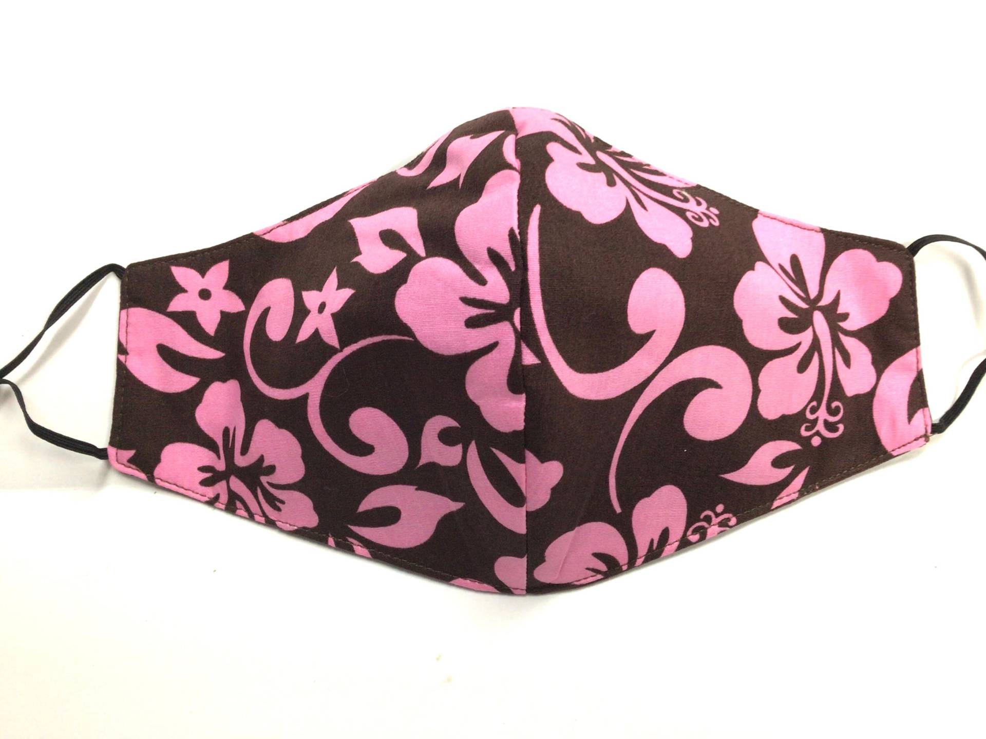 Braun & Pink Hawaii Print Dreifach Gefüttert Gesichtsmaske Verstellbar Wendbar von originalsbyhitomi