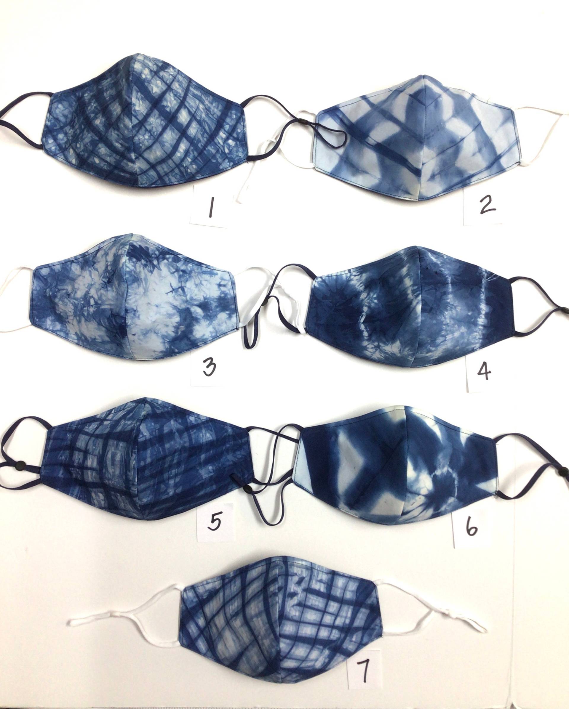 Handgefärbte Premium Indigo Gesichtsmasken Dreifach Gefüttert Reversible Handgefärbte Premium Indigo Gesichtsmasken Dreifach Gefüttert Reversible von originalsbyhitomi