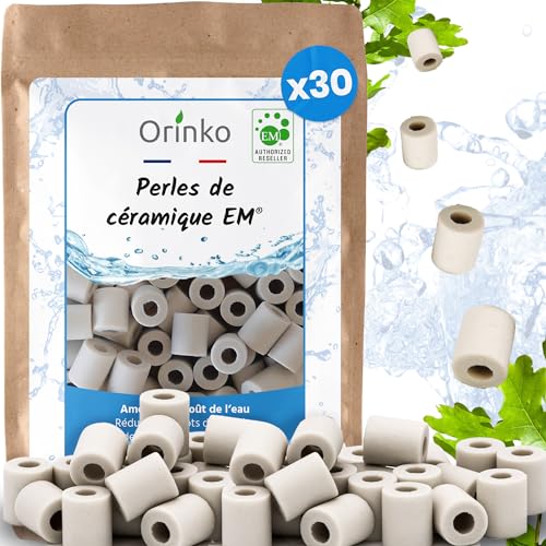 Orinko - 30 Keramikperlen EM® - Verbessern die Wasserqualität - Reduzieren Kalkablagerungen - Geeignet für Waschmaschine und für 2 Dekanter, Flaschen, Kürbisse, Kaffeemaschine, Wasserkocher von orinko