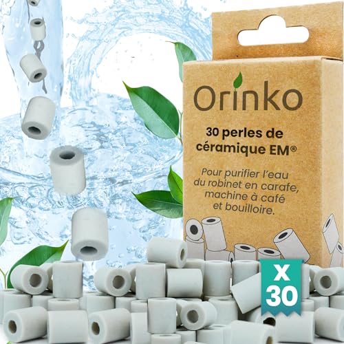 Orinko - 30 Keramikperlen EM® - Verbessern die Wasserqualität - Reduzieren Kalkablagerungen - Geeignet für Waschmaschine und für 2 Dekanter, Flaschen, Kürbisse, Kaffeemaschine, Wasserkocher von orinko