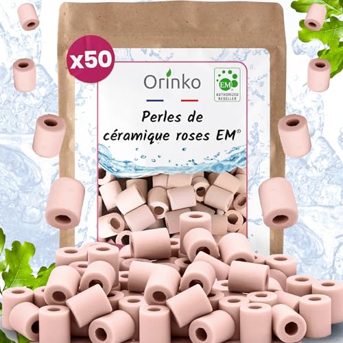 Orinko 50 Keramikperlen EM® Rosa – reinigt das Wasser – ideal für Karaffe, Flasche, Trinkflasche, Kaffeemaschine, Wasserkocher von orinko