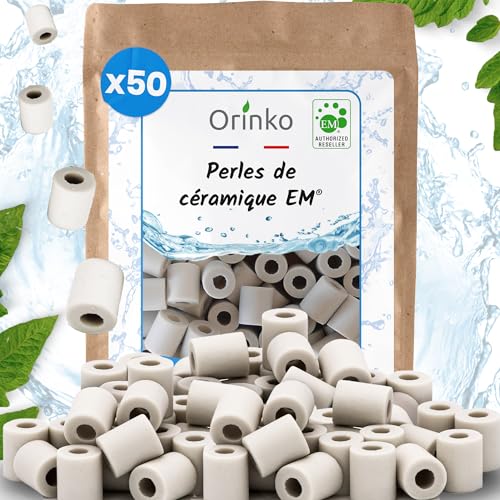 Orinko - 50 Keramikperlen EM® - Verbessern die Wasserqualität - Reduzieren Kalkablagerungen - Geeignet für Waschmaschine und für 2 Dekanter, Flaschen, Kürbisse, Kaffeemaschine, Wasserkocher von orinko