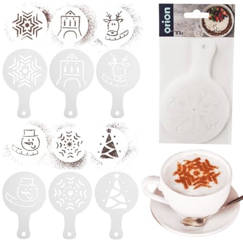 Deko-Schablonen für Kaffee und Desserts Kaffeeschablonen Vorlagen Weihnachten 6 El. Deko-Schablonen für Kaffee und Desserts Kaffeeschablonen Vorlagen Weihnachten 6 El. von orion group