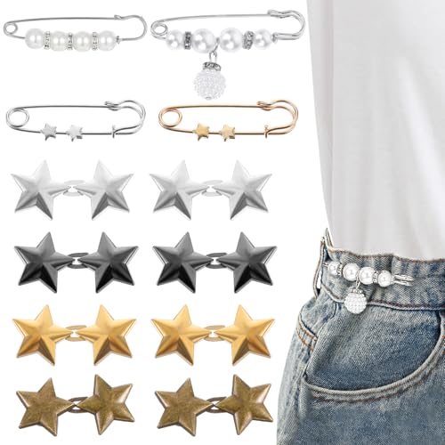 Oruola 12 Sets Hosenbund Enger Machen,Hose Enger Machen Clip, Stern Jeansknöpfe für lose Jeans,Knopfnadeln für Jeans,Kleidung,Kleider,Röcke,kein Nähen,Dekorationszubehör Oruola 12 Sets Hosenbund Enger Machen,Hose Enger Machen Clip, Stern Jeansknöpfe für lose Jeans,Knopfnadeln für Jeans,Kleidung,Kleider,Röcke,kein Nähen,Dekorationszubehör von oruola