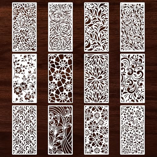 Oruola 12 Stück Schablonen zum Malen,Schablone für Möbel Wandgestaltung Deko,Wiederverwendbare Stencil Schablonen für DIY Handwerk,Malschablonen,Stencil,10.5 x 20.5 cm,Malschablonen Erwachsene,Weiß Oruola 12 Stück Schablonen zum Malen,Schablone für Möbel Wandgestaltung Deko,Wiederverwendbare Stencil Schablonen für DIY Handwerk,Malschablonen,Stencil,10.5 x 20.5 cm,Malschablonen Erwachsene,Weiß von oruola
