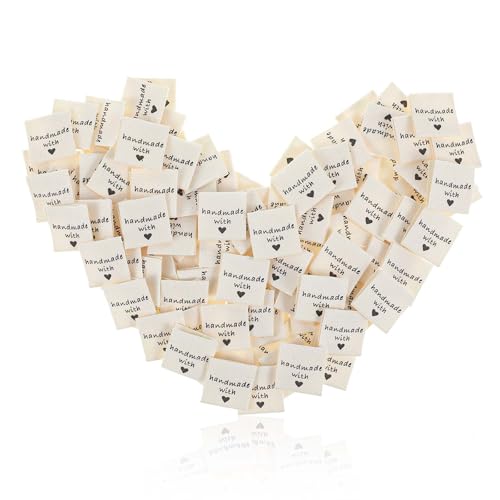 Oruola 120 Stück handgefertigte Etiketten, Nähetiketten für handgefertigte mit Liebe, personalisierte geprägte Etiketten, zum Aufnähen von Kleidung für Heimwerker, Basteln, Stricken, Häkeln Oruola 120 Stück handgefertigte Etiketten, Nähetiketten für handgefertigte mit Liebe, personalisierte geprägte Etiketten, zum Aufnähen von Kleidung für Heimwerker, Basteln, Stricken, Häkeln von oruola