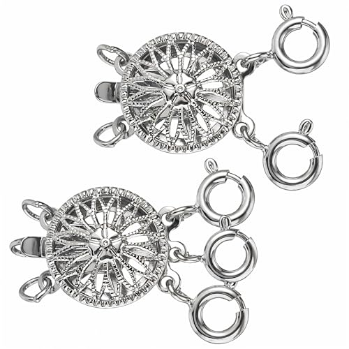 Oruola 2 Stück Ketten Layering Verschluss,Kettenverschluss Layerings,Necklace Layering Clasp,,Halsketten Stacker Verschluss,Mehrere Verschlüsse,Verhindert Verheddern der Halsketten von oruola