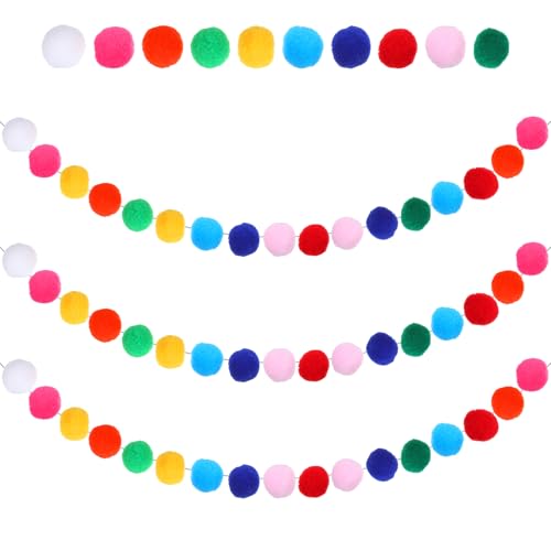 Oruola 3 Stück Filzkugel Girlande,Pompom Girlande,Bunte Filzgirlande,Filzkette Deko für Krippendekoration,Geburtstagsfeier,Kinderzimmer,Wimpelkette,Pompom Kinderzimmer Deko Oruola 3 Stück Filzkugel Girlande,Pompom Girlande,Bunte Filzgirlande,Filzkette Deko für Krippendekoration,Geburtstagsfeier,Kinderzimmer,Wimpelkette,Pompom Kinderzimmer Deko von oruola