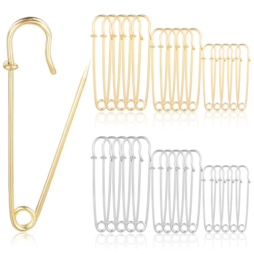 Oruola 40 Stück große sicherheitsnadel,Sicherheitsnadeln Gold und Silber,Safety Pins Gold für Kiltnadel,Brautkleid,Hijab Nadeln,3 Größen Sicherheitsnadel Heavy Duty für Decken,Strickzeug Oruola 40 Stück große sicherheitsnadel,Sicherheitsnadeln Gold und Silber,Safety Pins Gold für Kiltnadel,Brautkleid,Hijab Nadeln,3 Größen Sicherheitsnadel Heavy Duty für Decken,Strickzeug von oruola